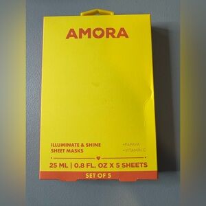 Amora Yellow Sheet Masks Set 5pcs